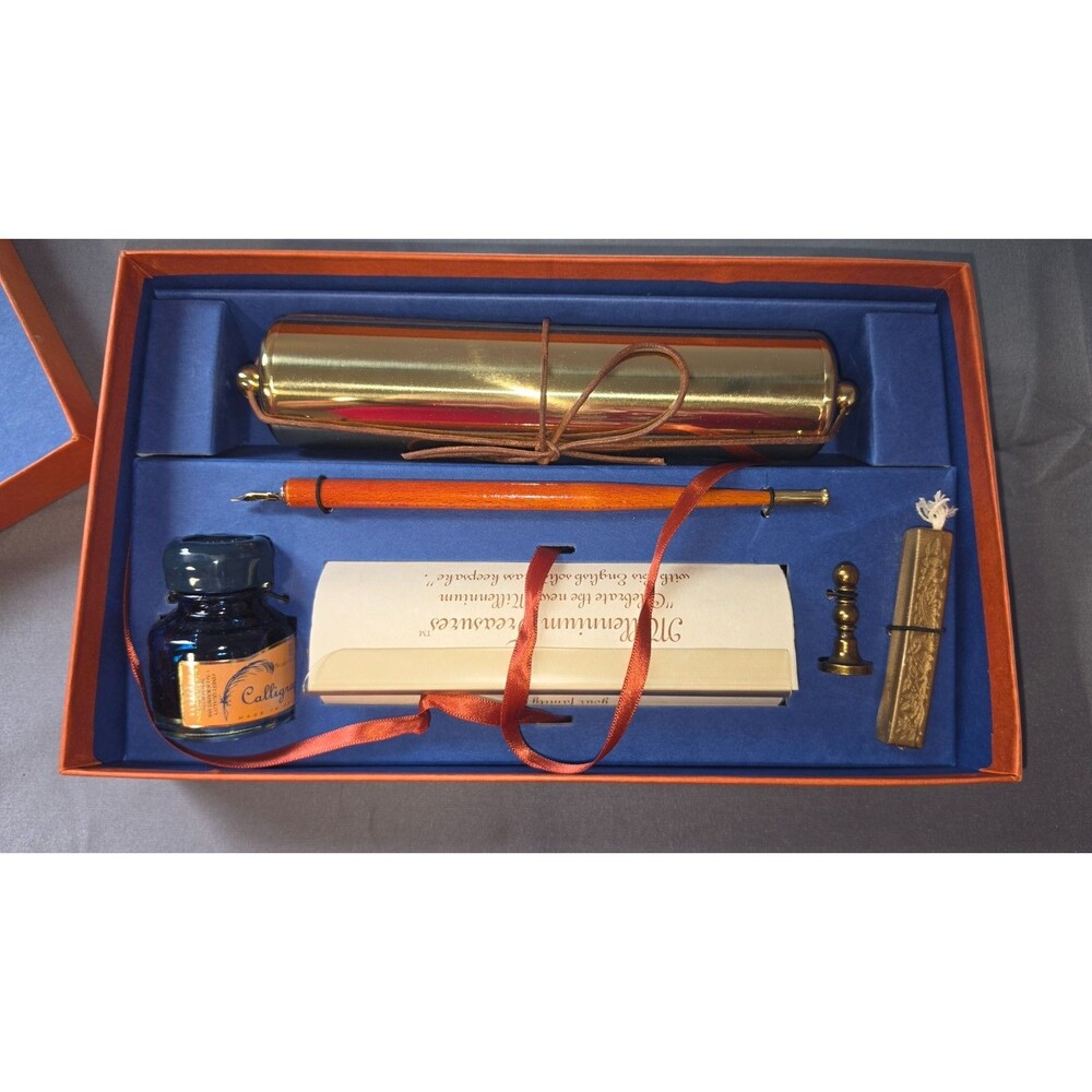 Millennium Treasures English Brass Keepsake Calligraphy Kit Stuart Houghton Y2K